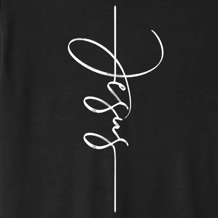 Jesus Signature Cross Script Christ Easter ChromaSoft Performance T-Shirt