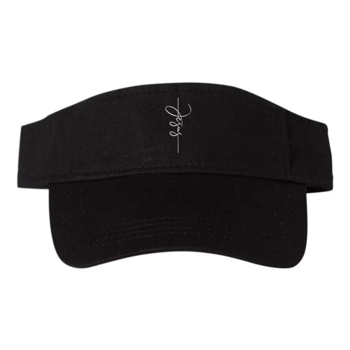 Jesus Signature Cross Script Christ Easter Valucap Bio-Washed Visor