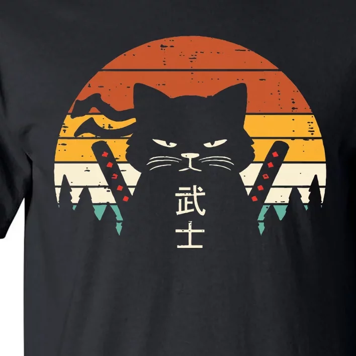 Japanese Samurai Cat Warrior Retro Ninja Tall T-Shirt