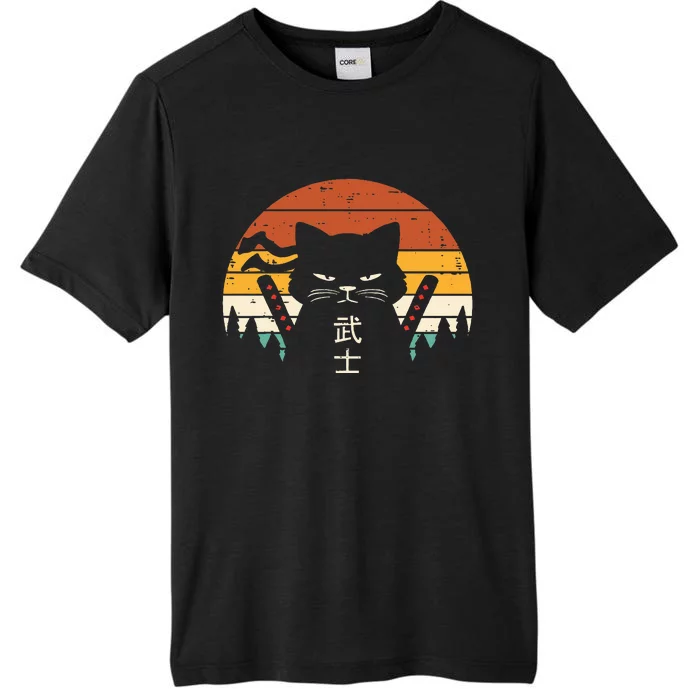 Japanese Samurai Cat Warrior Retro Ninja ChromaSoft Performance T-Shirt