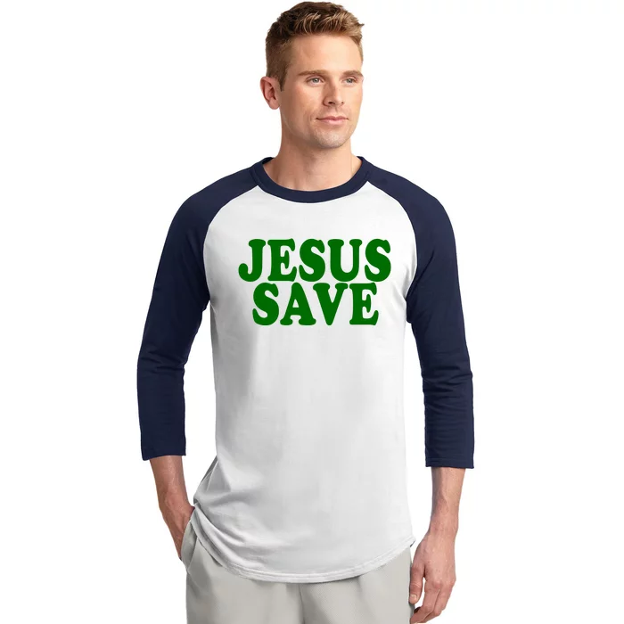 Jesus Saves Design Baseball Sleeve Shirt