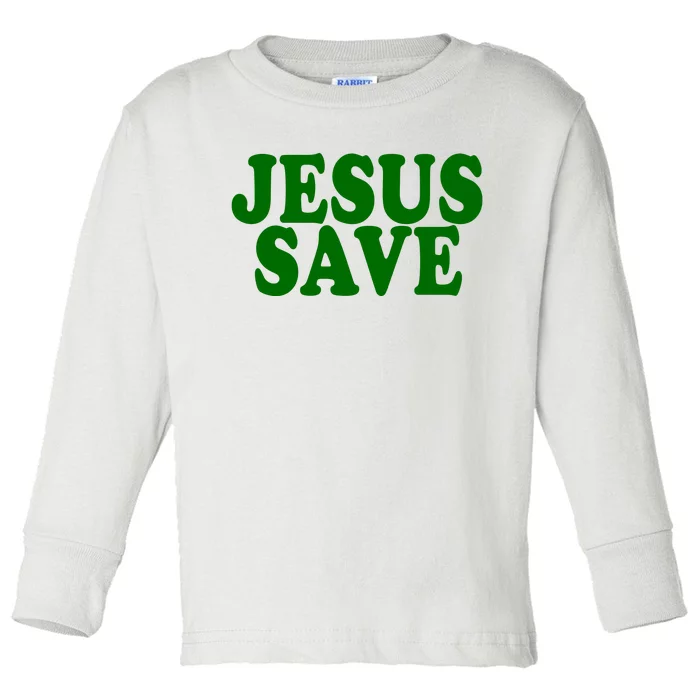 Jesus Saves Design Toddler Long Sleeve Shirt