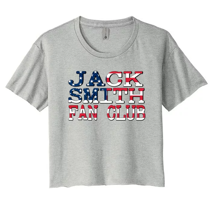 Jack Smith Fan Club Fun Summer Vintage Type USA Red Blue Women's Crop Top Tee