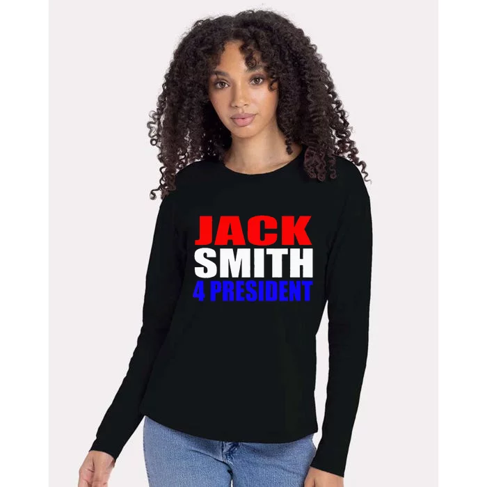 Jack Smith for President Fun Summer Vintage USA Red Blue Womens Cotton Relaxed Long Sleeve T-Shirt