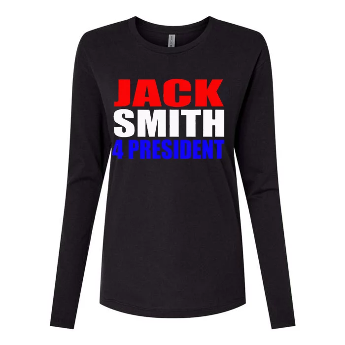 Jack Smith for President Fun Summer Vintage USA Red Blue Womens Cotton Relaxed Long Sleeve T-Shirt