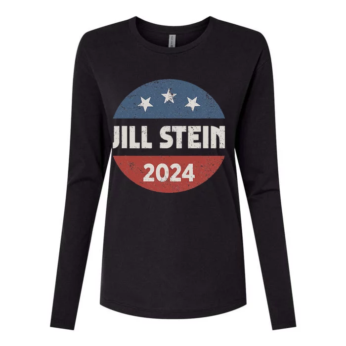 Jill Stein For President 2024 Green Party Usa Flag Womens Cotton Relaxed Long Sleeve T-Shirt