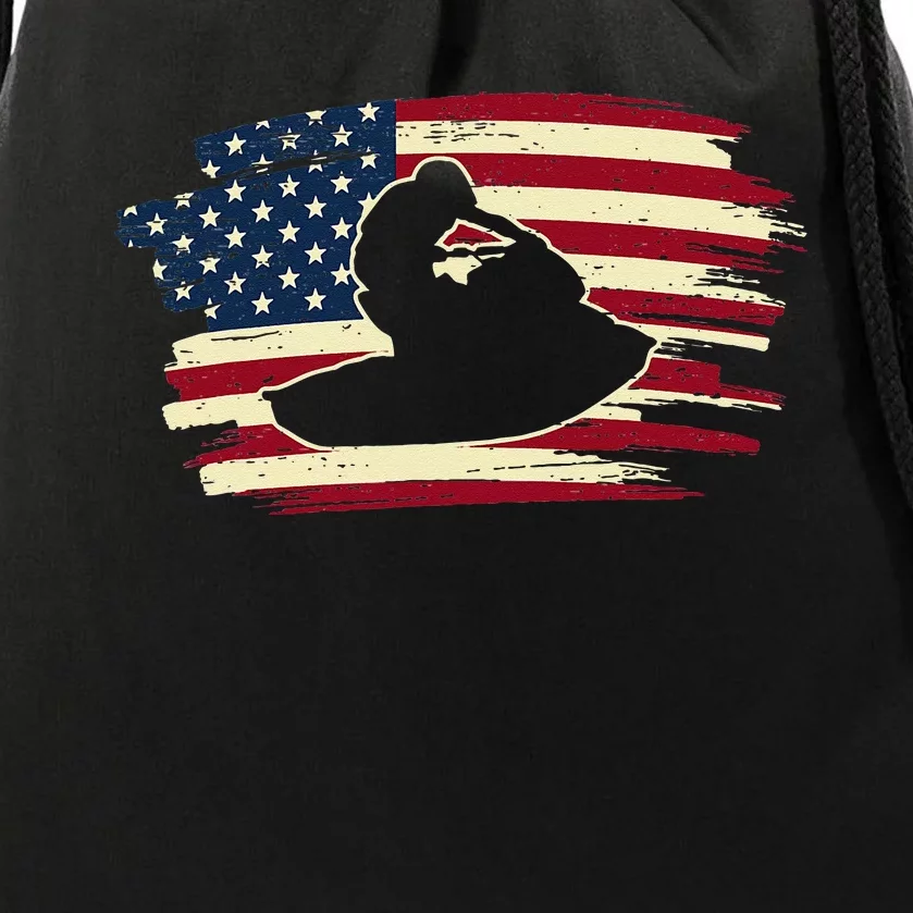 Jet SkiUSA Flag Jetski Ski Drawstring Bag