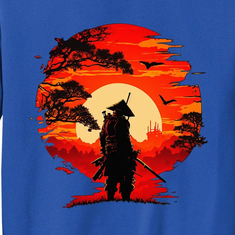 Japanese Samurai Fighter Martial Arts Retro Sunset Sweatshirt