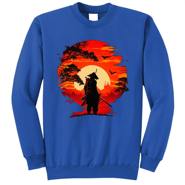 Japanese Samurai Fighter Martial Arts Retro Sunset Sweatshirt