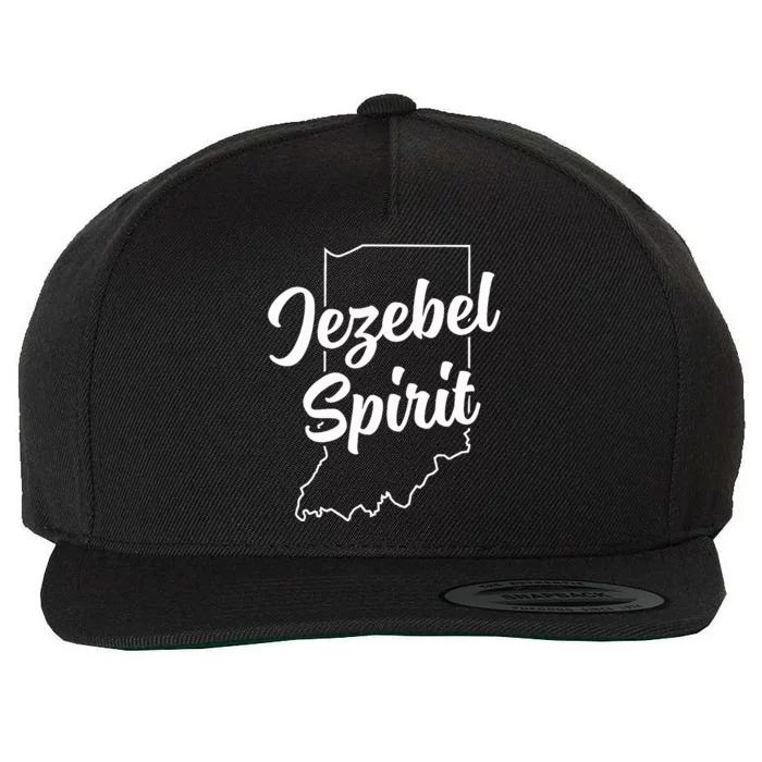 Jezebel Spirit Funny Indiana Pride Blue Dot In A Red State Wool Snapback Cap