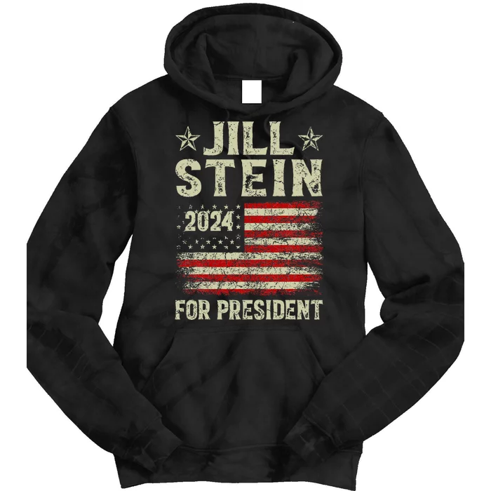 Jill Stein For President 2024 Green Party USA Flag Vintage Tie Dye Hoodie