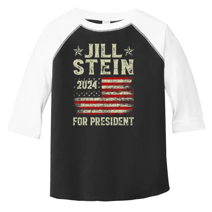 Jill Stein For President 2024 Green Party USA Flag Vintage Toddler Fine Jersey T-Shirt