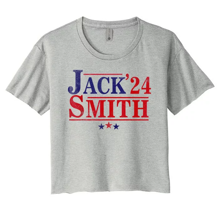 Jack Smith For President Jack Smith 2024 Karma Retro Us Flag Women's Crop Top Tee