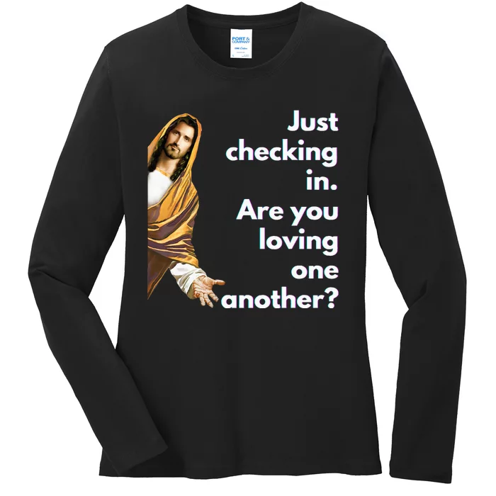 Jesus Saying Funny Christian Meme Joke Ladies Long Sleeve Shirt