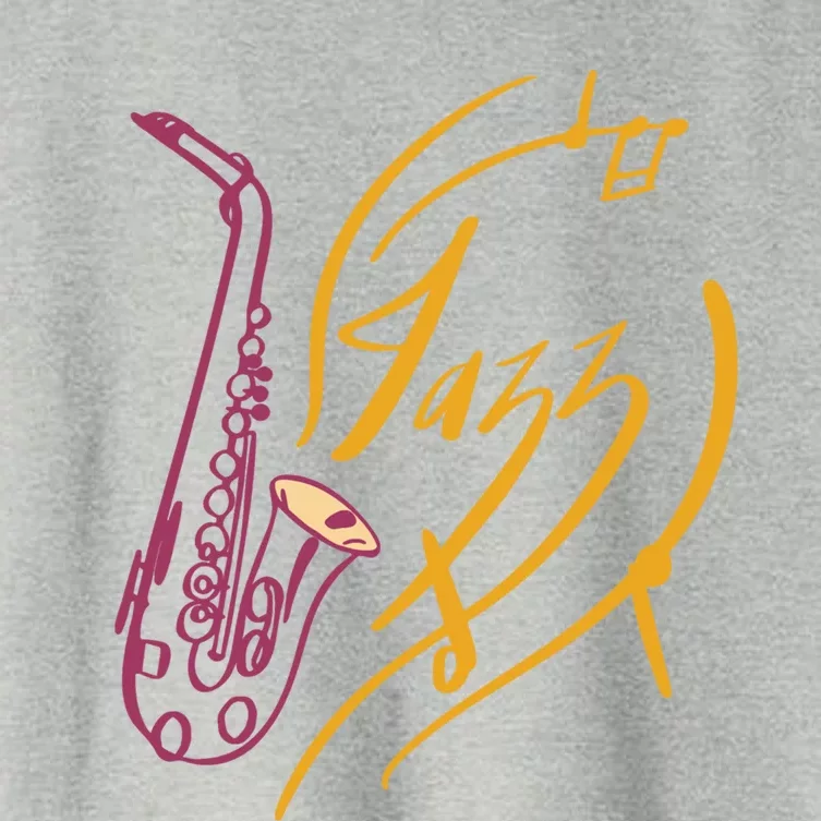 Jazz Saxophone For Jazz Music Lover Sax Musician Great Gift Women's Crop Top Tee