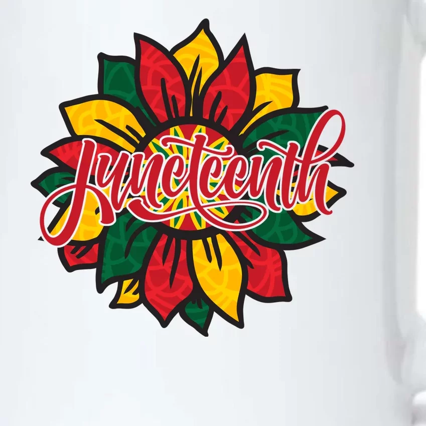 Juneteenth Sunflower Festive Black Color Changing Mug