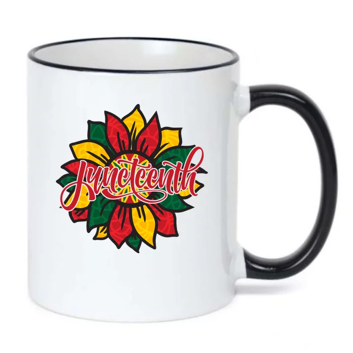 Juneteenth Sunflower Festive Black Color Changing Mug