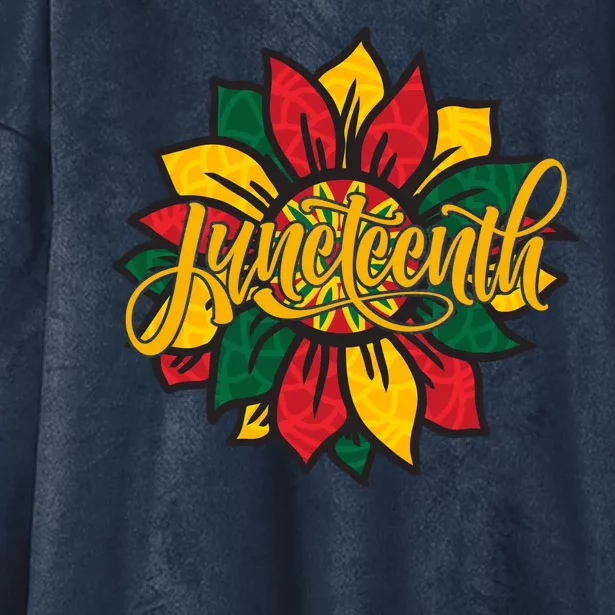 Juneteenth Sunflower Festive Hooded Wearable Blanket