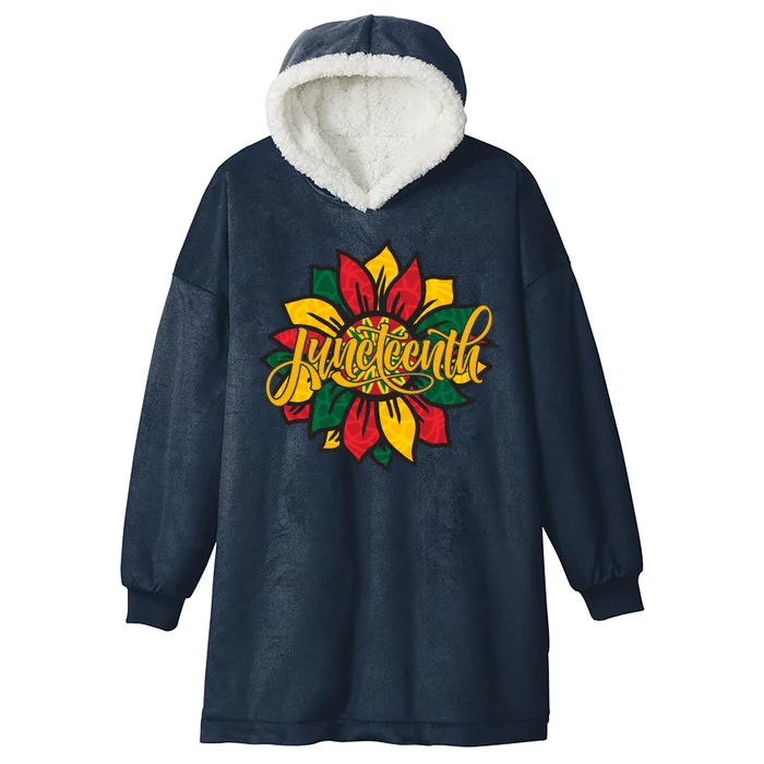 Juneteenth Sunflower Festive Hooded Wearable Blanket