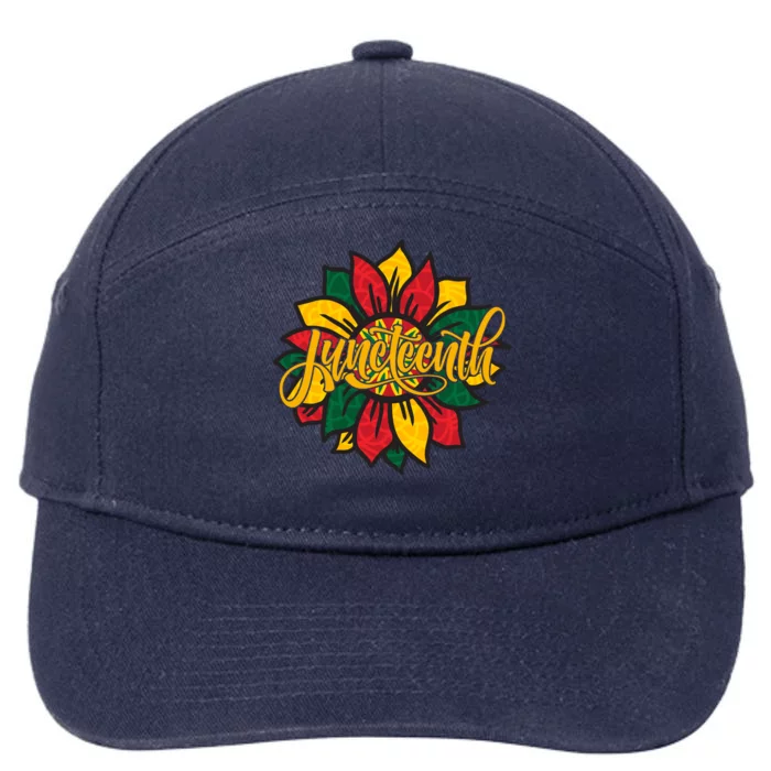 Juneteenth Sunflower Festive 7-Panel Snapback Hat