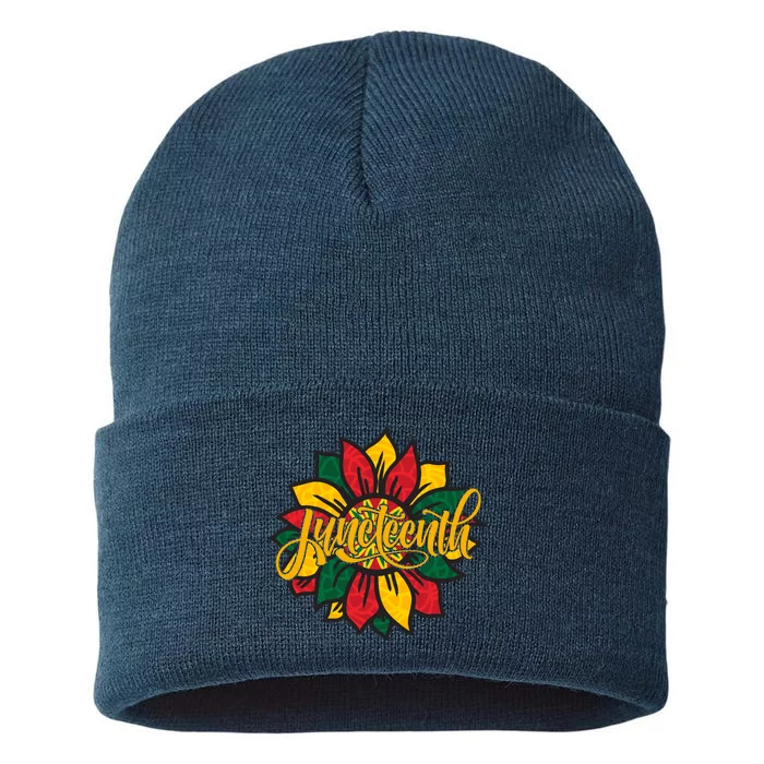 Juneteenth Sunflower Festive Sustainable Knit Beanie