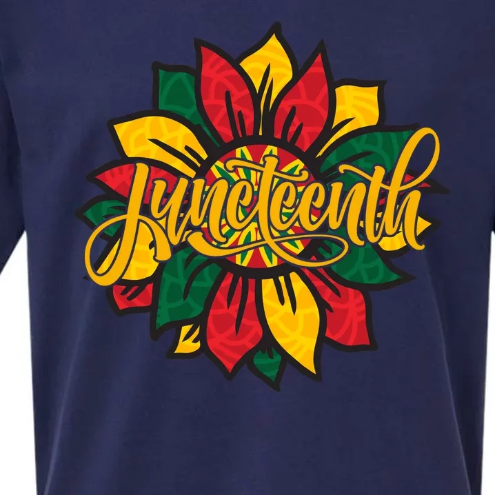 Juneteenth Sunflower Festive Sueded Cloud Jersey T-Shirt