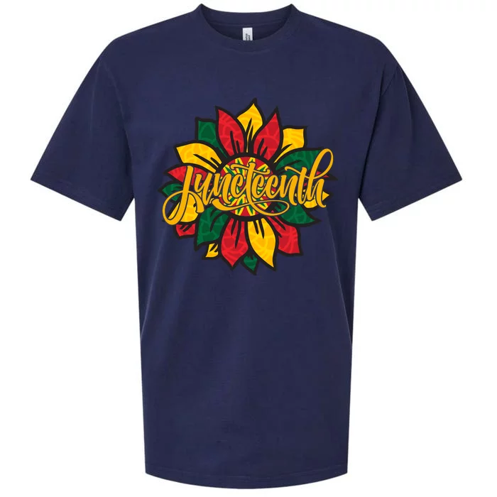 Juneteenth Sunflower Festive Sueded Cloud Jersey T-Shirt