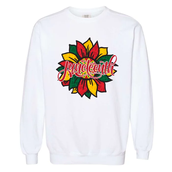 Juneteenth Sunflower Festive Garment-Dyed Sweatshirt