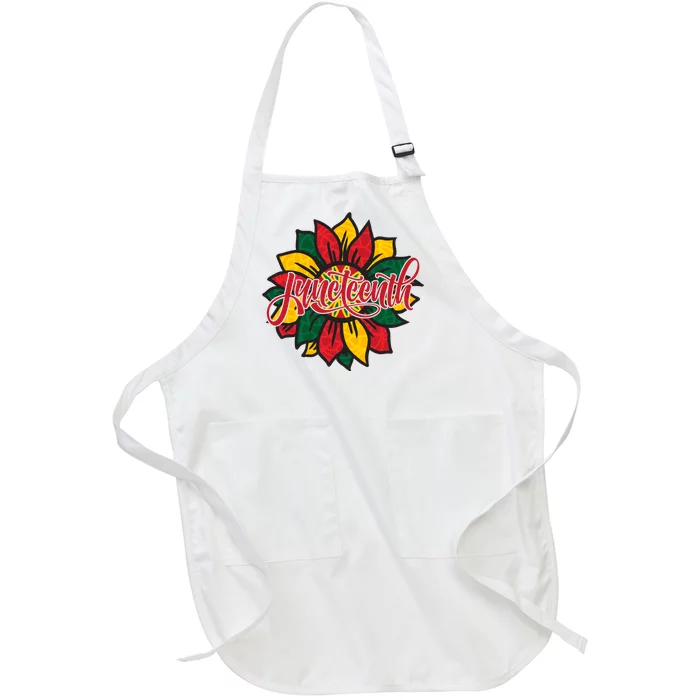 Juneteenth Sunflower Festive Full-Length Apron With Pocket