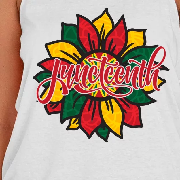 Juneteenth Sunflower Festive Women's Knotted Racerback Tank