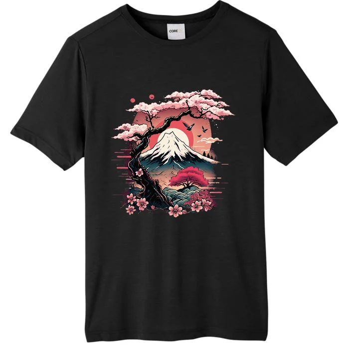 Japanese Sakura Garden Geisha Mount Fuji Cherry Blossom ChromaSoft Performance T-Shirt