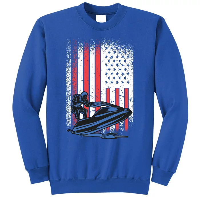 Jet Ski Gift American Flag Jet Ski Lover Water Sports Gift Sweatshirt