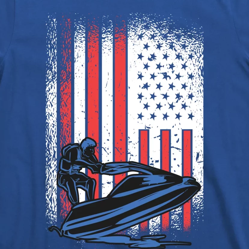 Jet Ski Gift American Flag Jet Ski Lover Water Sports Gift T-Shirt