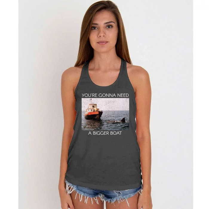 Jaws Screen Grab You're Gonna Need A Bigger Boat Gift Women's Knotted Racerback Tank