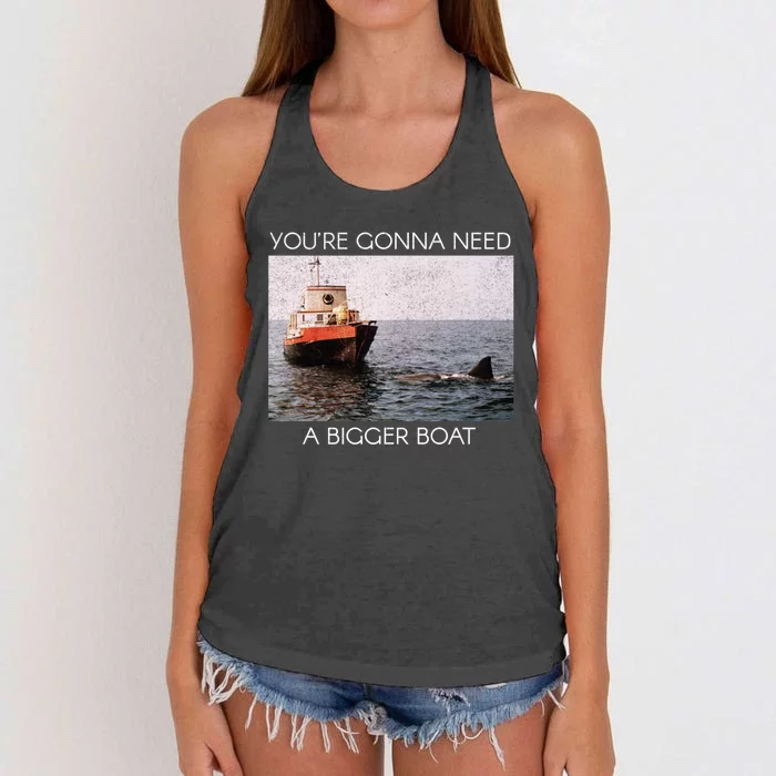 Jaws Screen Grab You're Gonna Need A Bigger Boat Gift Women's Knotted Racerback Tank