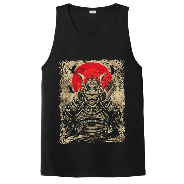 Japanese Samurai Girl And Samurai Gift Japanese Warrior Samurai Performance Tank