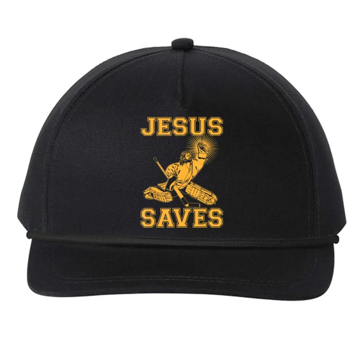 Jesus Saves Hockey Snapback Five-Panel Rope Hat