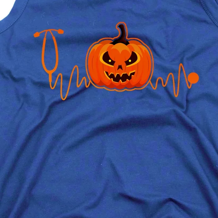 Jackolantern Stethoscope Heartbeat Nurses Halloween Costume Cute Gift Tank Top