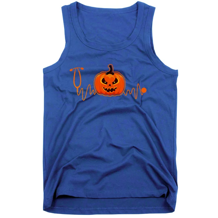 Jackolantern Stethoscope Heartbeat Nurses Halloween Costume Cute Gift Tank Top