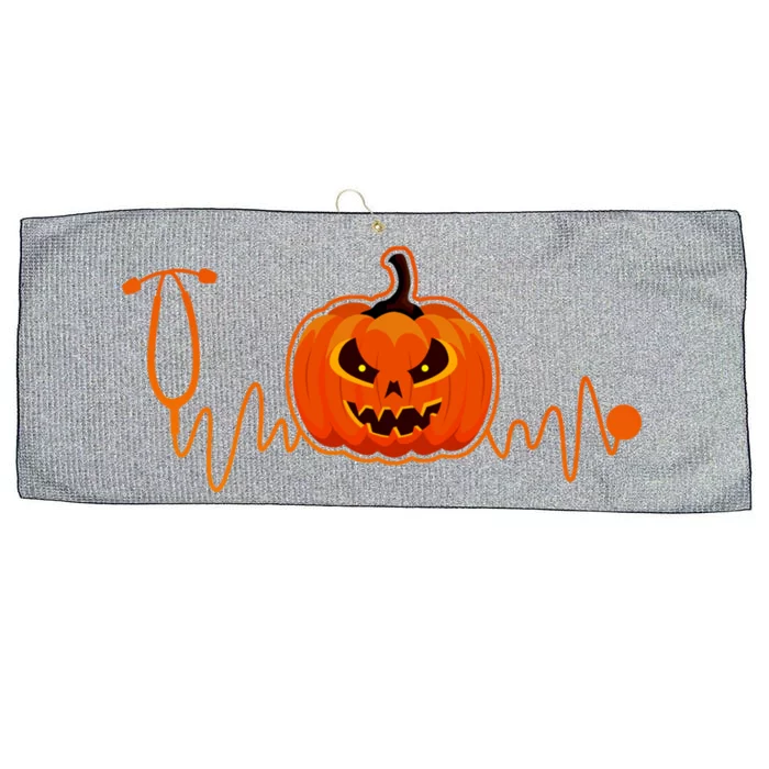 Jackolantern Stethoscope Heartbeat Nurses Halloween Costume Cute Gift Large Microfiber Waffle Golf Towel