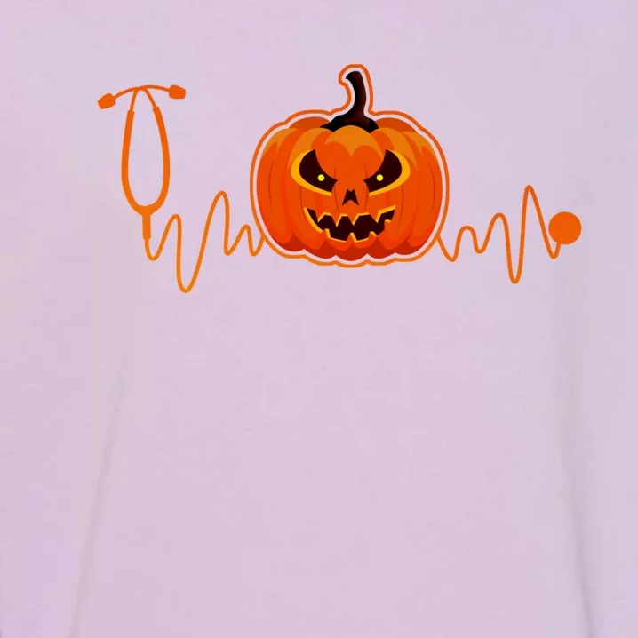 Jackolantern Stethoscope Heartbeat Nurses Halloween Costume Cute Gift Garment-Dyed Sweatshirt