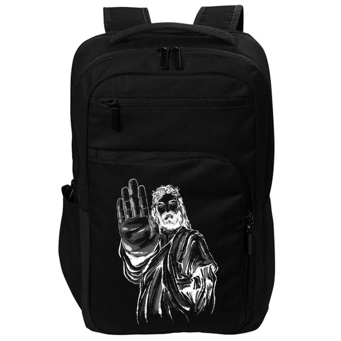 Jesus Stop Hand Sign Impact Tech Backpack