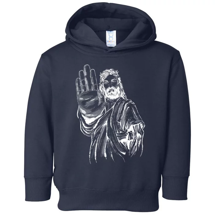 Jesus Stop Hand Sign Toddler Hoodie