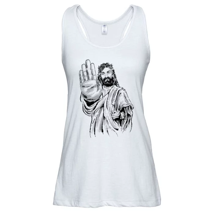 Jesus Stop Hand Sign Ladies Essential Flowy Tank