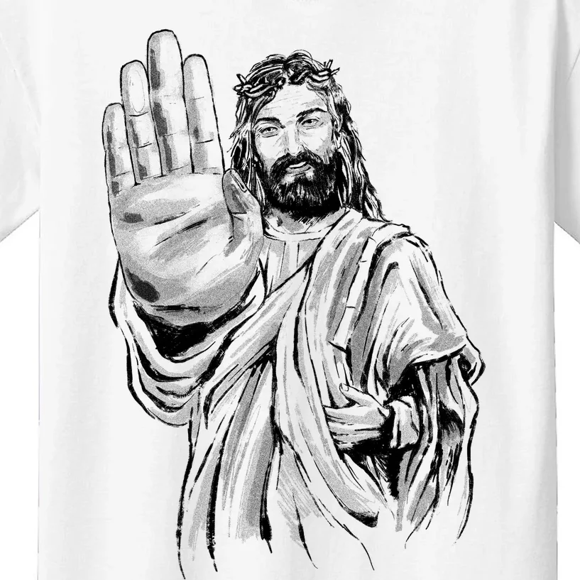 Jesus Stop Hand Sign Kids T-Shirt