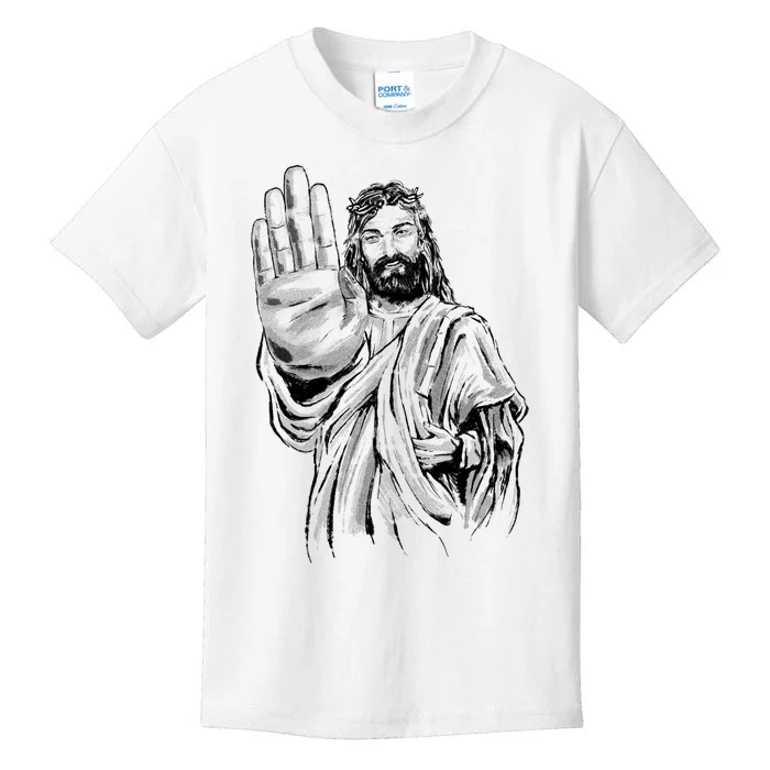 Jesus Stop Hand Sign Kids T-Shirt