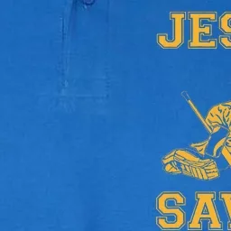 Jesus Saves Hockey Softstyle Adult Sport Polo