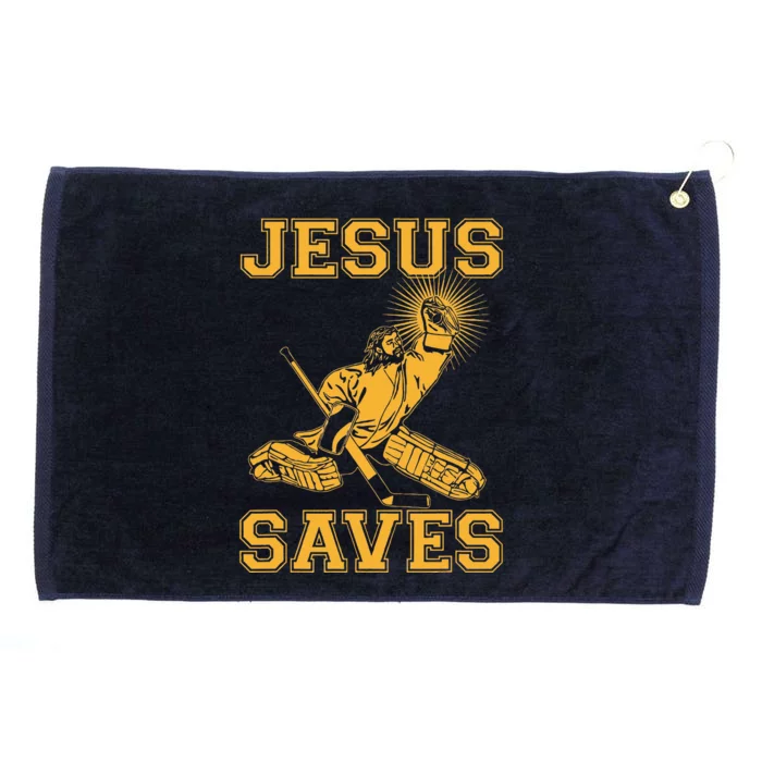 Jesus Saves Hockey Grommeted Golf Towel