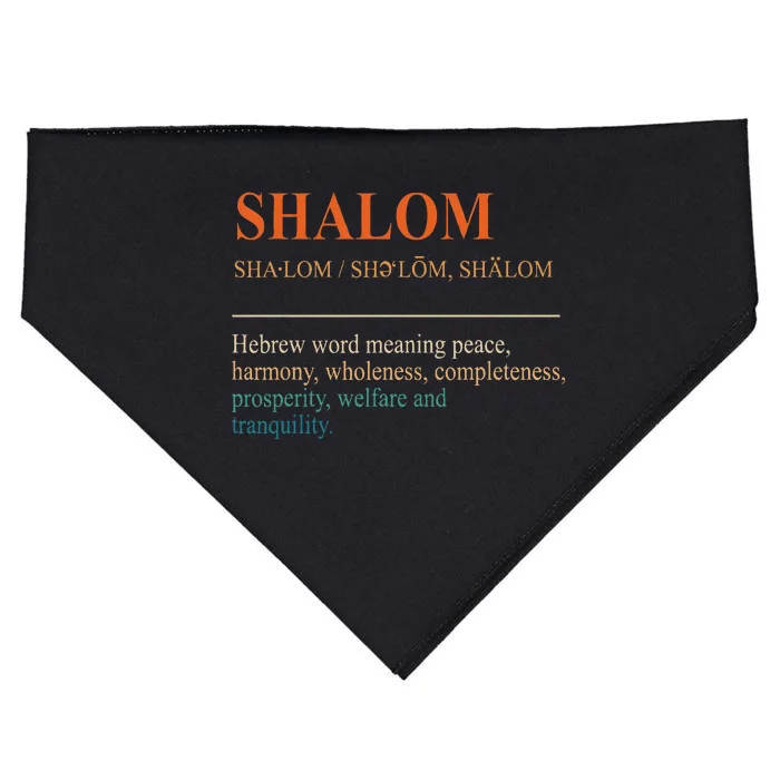 Jewish Symbols Hebrew Shalom Definition Hanukkah Shalom USA-Made Doggie Bandana