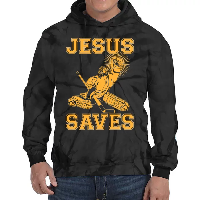 Jesus Saves Hockey Tie Dye Hoodie